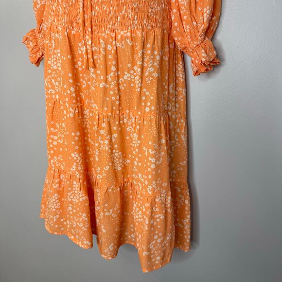 Faithfull The Brand Charlotte Mini Dress Stevie Floral Print Tiered Babydoll 6 - Picture 5 of 13